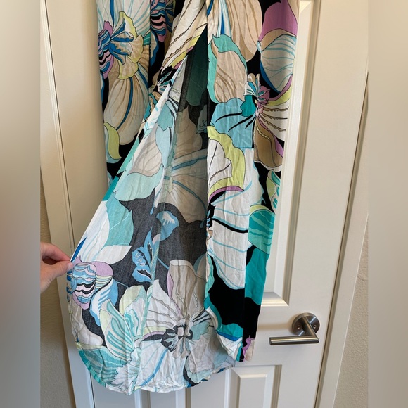 Trina Turk Sintra Flora Split-Leg Swim Cover-Up Beach Pants - Picture 5 of 9